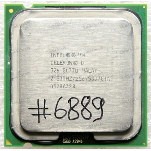 Процессор Socket LGA 775 Intel Celeron D 326 (p/n: SL7TU, SL8H5, SL98U) (2.53GHz=133MHz x 19 Процессор Socket LGA 775 Intel Celeron D 326 (p/n: SL7TU, SL8H5, SL98U) (2.53GHz=133MHz x 19