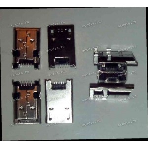 MicroUSB Jack Type B 5 pin Asus ME102, ME176, ME180, ME301, ME302, ME372, ME373 удлинённый SMD (#6973)