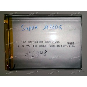 АКБ Li-Pol 3,7V 2800mAh 100x70x3.3 mm с контр. 2 pin (REC 3370100), разбор (Wexler A740/A742)