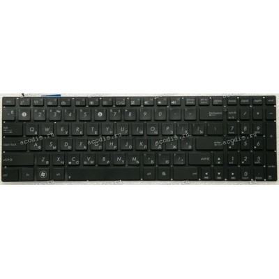 Keyboard Asus G771, N56, N56D, N56J, N56V, N76, N76V, N76Y, Q550, Q550L, R500V, R505, S550C, U500V, U500VZ (p/n: 0KN0-QX1RU13, 9Z.N8BBU.M0R, 0KN0-M32RU23, 0KNB0-6621RU00, 9Z.N8BBU.K0R) (Black/Matte/LED/RUO) чёрная матовая русифицированная с подсветкой