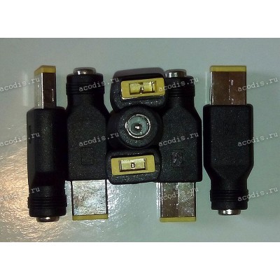 Переходник DC Plug Lenovo прямоугольный 3 pin из Asus, Fujitsu, Lenovo/IBM, RoverBook, Toshiba std 5,5 / 2,5 мм 2 pin
