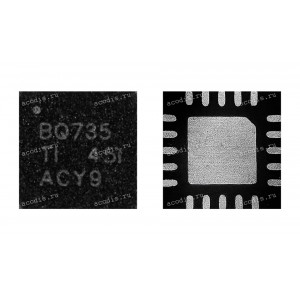 Микросхема Texas Instruments BQ24735, BQ24735RGRR, BQ24735RGRT, BQ735, HPA02196RGRR QFN-20 (Asus p/n: 06036-00130000) Контроллер заряда от 1 до 4 Li+ батарей 1-4 Cell Li+ Battery SMBus Charge Controller for Supporting Turbo Boost Mode with N-Channel Power
