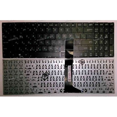 Keyboard Asus K55, S500, X501a (Black/Matte/RUO) чёрная матовая руссифицированная