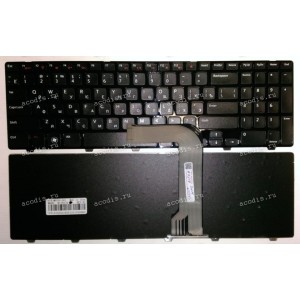 Keyboard Dell Inspiron 15, 15R, M5110, M511R, N5110, XPS L702X (Black/Matte/RUO) чёрная матовая