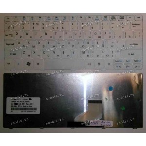 Keyboard Acer Aspire One 522, 532, 532H, Gateway LT21 (White/Matte/RUO) белая матовая русифицированная