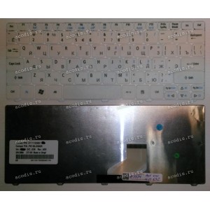 Keyboard Acer Aspire One 522, 532, 532H, Gateway LT21 (White/Matte/RUO) белая матовая русифицированная