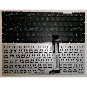 Keyboard Asus F401, F401A, F401U, X401, X401A, X401U VivoBook (p/n: 0KNB0-4100RU00) (Black/Matte/RUO) чёрная матовая русифицированная