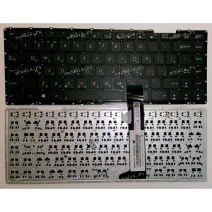 Keyboard Asus F401, F401A, F401U, X401, X401A, X401U VivoBook (p/n: 0KNB0-4100RU00) (Black/Matte/RUO) чёрная матовая русифицированная