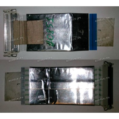 LCD LVDS FFC шлейф мониторный 30 pin обратный, шаг 1.0 mm, длина 78 mm, с замком с одной стороны