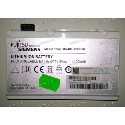 АКБ Fujitsu Siemens Amilo Pi2450, Pi2530, Pi2540, Pi2550, Pi3525, Pi3540, Xi2428, Xi2528, Xi2548, Xi2550, Xi3450, One C7000, C7002, C7010, UNIWILL P55IM, P75IM0, GERICOM Supersonic P55IM HD (3S4400-S3S6-07, 3S4400-S1S5-05) белый 11,1V разбор