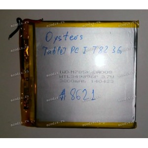 АКБ Li-Pol 3,7V 3800mAh 96x93x3,4 mm с контроллером 2 pin (WTL349396P), разбор (Oysters Tablet PC I T82 3G)