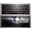Keyboard Lenovo IdeaPad Flex 2 14 (p/n: 25215599) (Black-Silver/LED/Matte/RUO) чёрная с серебристой рамкой и подсветкой матовая русифицированная