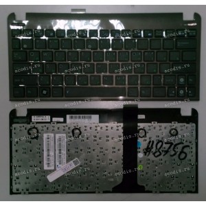 Keyboard Asus eeePC 1011*, 1015*, X101* (Black-Brown/Matte/RUO) чёрная в коричневой рамке русифицированна