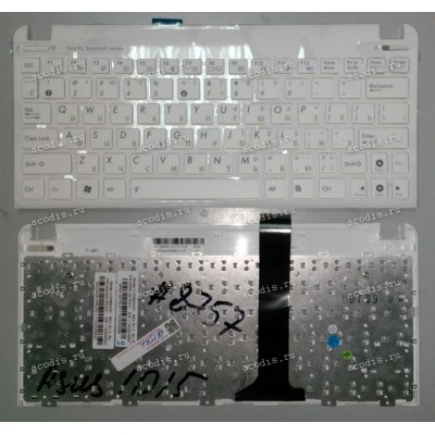 Keyboard Asus eeePC 1011*, 1015*, X101* (White-White/Matte/RUO) белая в белой рамке русифицированная