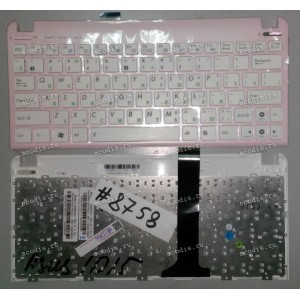 Keyboard Asus eeePC 1011*, 1015*, X101* (White-Pink/Matte/RUO) белая в розовой рамке русифицированная