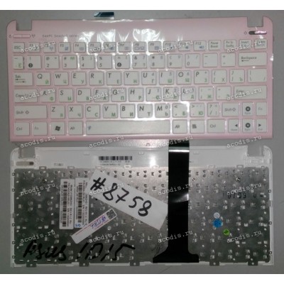 Keyboard Asus eeePC 1011*, 1015*, X101* (White-Pink/Matte/RUO) белая в розовой рамке русифицированная