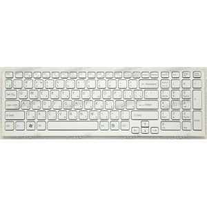 Keyboard Sony VPC-EB (p/n:148793271) (White/RU) русифицированная, белая матовая с рамкой