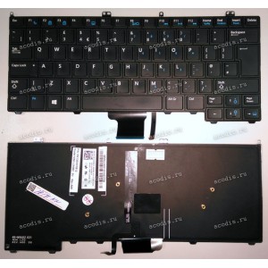 Keyboard Dell Latitude 12 7000 E7240 E7440 (Black/Matte/LED/UK) чёрная матовая с подсветкой Keyboard Dell Latitude 12 7000 E7240 E7440 (Black/Matte/LED/UK) чёрная матовая с подсветкой