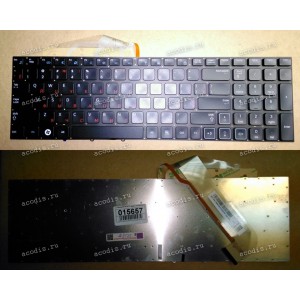Keyboard Samsung NP-RF710, NP-RF711 с подсветкой (p/n: BA59-03070D) (Black/Matte/RUO) чёрная матовая руси