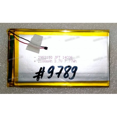 АКБ Li-Pol 3,7V 2100mAh 110x52x2,9 mm с контроллером 2 pin (2952110 JFT 14C06), разбор CYBON1F-BK