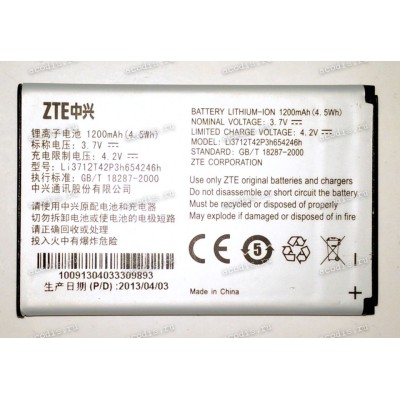 АКБ ZTE V790 Kiss III, Билайн E600 (3,7v, 1200mAh, 4,5Wh) Li3712T42P3h654246h new оригинальный