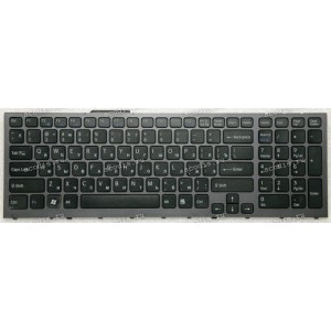 Keyboard Sony VPC-F11, VPC-F12 (p/n:148781311) (Black-Silver/Matte/RUL)чёрн в србр. рам мат Keyboard Sony VPC-F11, VPC-F12 (p/n:148781311) (Black-Silver/Matte/RUL)чёрн в србр. рам мат