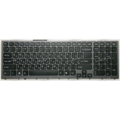 Keyboard Sony VPC-F11, VPC-F12 (p/n:148781311) (Black-Silver/Matte/RUL)чёрн в србр. рам мат