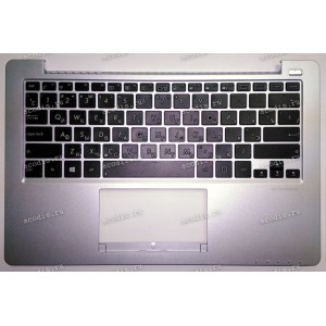Keyboard Asus X201E-1B + topcase (90NB00L2-R31RU0) (Black-Silver/Matte/RUO) чёрная матовая русифицирован