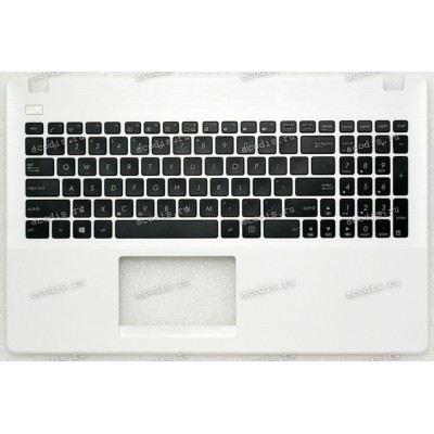 Keyboard Asus X551MA-3G + topcase (0KNB0-610EUS00, 90NB0482-R30280) (Black-White/Matte/US) черная матовая