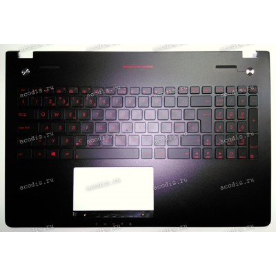 Keyboard Asus N56JR-1C, N56V, N56VB, N56VV, N56VM, N56VJ, N56VZ + topcase (0KNB0-6628SF00, 90NB03Z3--R31SF0) (Black-Black/Matte/LED/SF) черная