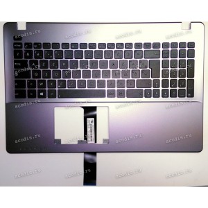 Keyboard Asus X550CA, X550CC, X550VA-1A, X550VB, X550VC + topcase (90NB00T1-R31FR0) (Black-Dark_Silver/Matte/FR) черная матовая