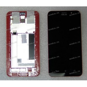 5.5 inch ASUS ZE551ML (ZenFone 2) (LCD+тач) черный с красной рамкой 1920x1080 LED  разбор / оригинал