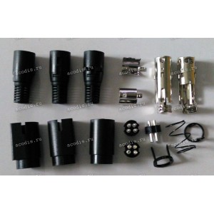 DC Jack= Kycon Mini-DIN 4 pin Snap and Lock DC Power Connector KPP-4P, KPPX-4P male