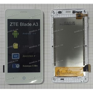 4.0 inch ZTE Blade A3 (LCD+тач) белый с рамкой 800x480 LED  NEW