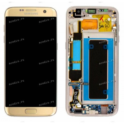 5.5 inch Samsung Galaxy S7 Edge SM-G935FD (LCD+тач) золотой 2560х1440 LED  NEW / original