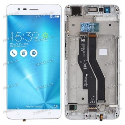 5.5 inch ASUS ZE553KL (ZenFone 3 Zoom) (LCD+тач) белый с рамкой (SALE) 1920x1080 LED  разбор / оригинал