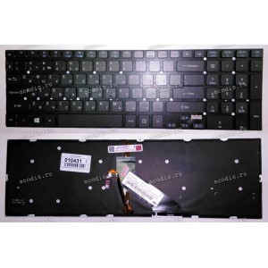 Keyboard Acer Aspire 5755G, 5830T, 5830G, Gateway NV53A, NV55C с подсвет (Black/Matte/LED/RUO) чёрная мат