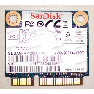 miniPCI-E SSD mSATA 128GB SanDisk SDSA5FK-128G-1002Q half size (03B03-00031300, 54-90-20814-128G) 