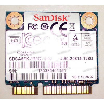 miniPCI-E SSD mSATA 128GB SanDisk SDSA5FK-128G-1002Q half size (03B03-00031300, 54-90-20814-128G) 