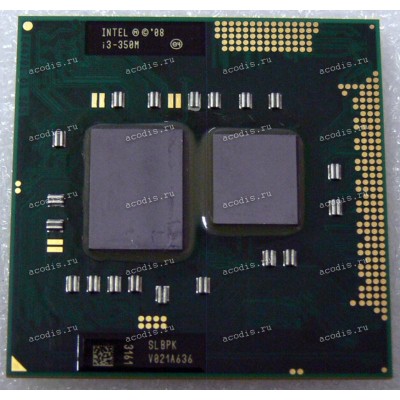 Процессор Socket G1 (rPGA988A) Intel Core i3-350M (p/n: SLBPK) (2.27GHz, 2x256KB L2, 3MB L3, MCP 32nm, 0.725–1.4 V, 1288pin, 35W)