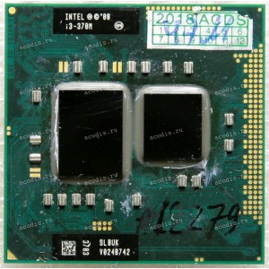 Процессор Socket G1 (rPGA988A) Intel Core i3-370M (p/n: SLBUK) (2.40GHz, 2x256KB L2, 3MB L3, MCP 32nm, 0.725–1.4 V, 1288pin, 35W)