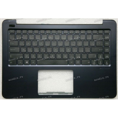 Keyboard Asus E402MA-1R + topcase + touchpad (0KNL0-4120RU00, 90NL0033-R31RU0) (Black-DarkBlue/Matte/RUO)