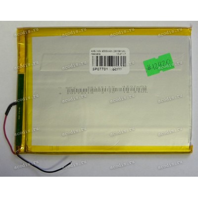 АКБ Li-Pol 3,7V 4500mAh 130x125x2,8 mm с контроллером 2 pin (28125130), разбор (Digma Plane 9505)