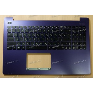 Keyboard Asus X553MA-1A + topcase (0KNB0-610GRU00, 90NB04X3-R31RU0)(Black-Purple/Matte/RUO) фиолетовая