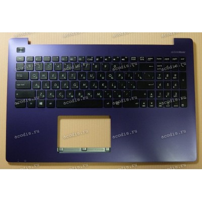Keyboard Asus X553MA-1A + topcase (0KNB0-610GRU00, 90NB04X3-R31RU0)(Black-Purple/Matte/RUO) фиолетовая