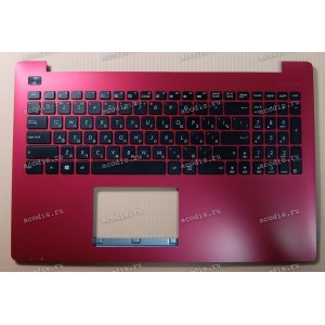 Keyboard Asus X553MA-1A + topcase (0KNB0-610GRU00, 90NB04X4-R31RU0) (Black-Red/Matte/RUO) красная