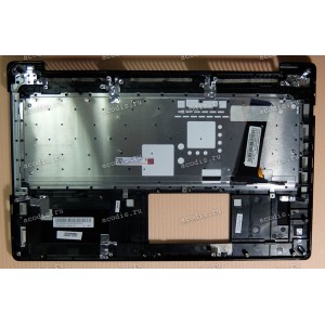 Keyboard Asus N550JV-1A + topcase (0KNB0-6625AR00, 13NB0231AM0121) (Silver-Black/Matte/RUO/LED)