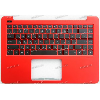 Keyboard Asus E402MA-1R + topcase + touchpad (0KNL0-4120RU00, 90NL0031-R31RU0) (Black-Red/Matte/RUO)