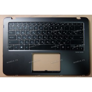 Keyboard Asus UX360U Zenbook + topcase (0KNB0-2625RU00, 90NB0C02-R30RU0) (Black-DarkGrey/Matte/RUO/LED)
