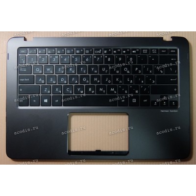 Keyboard Asus UX360U Zenbook + topcase (0KNB0-2625RU00, 90NB0C02-R30RU0) (Black-DarkGrey/Matte/RUO/LED)